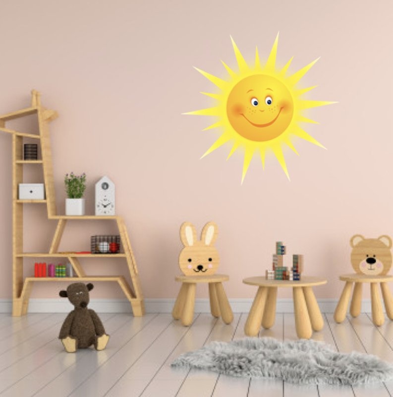 Muursticker zon kinderkamer