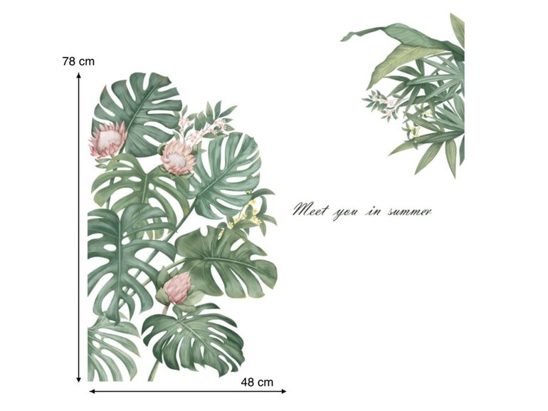 Muursticker jungle decoratieve palmbladen groen botanisch