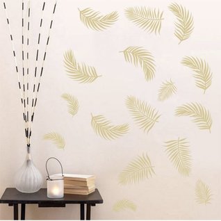 Muursticker tropische bladeren beige  decoratiestickers