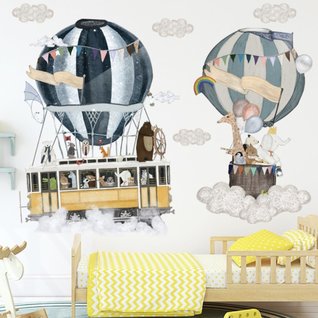 Muursticker luchtballon beesstenboel kinderkamer Muursticker luchtballon beesstenboel kinderkamer