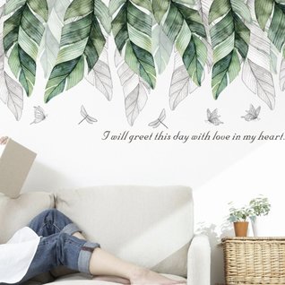 Planten stickers groen botanisch wanddecoratie Planten stickers groen botanisch wanddecoratie