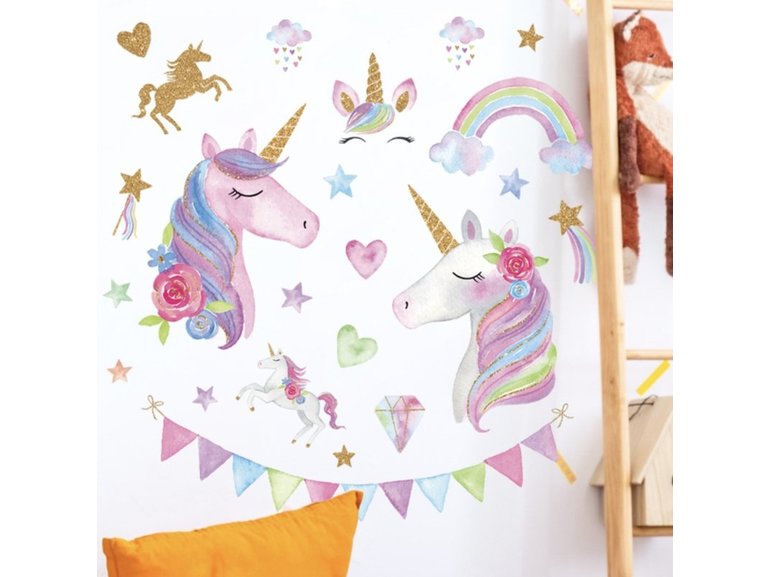 Muursticker unicorn / eenhoorn set kinderkamer