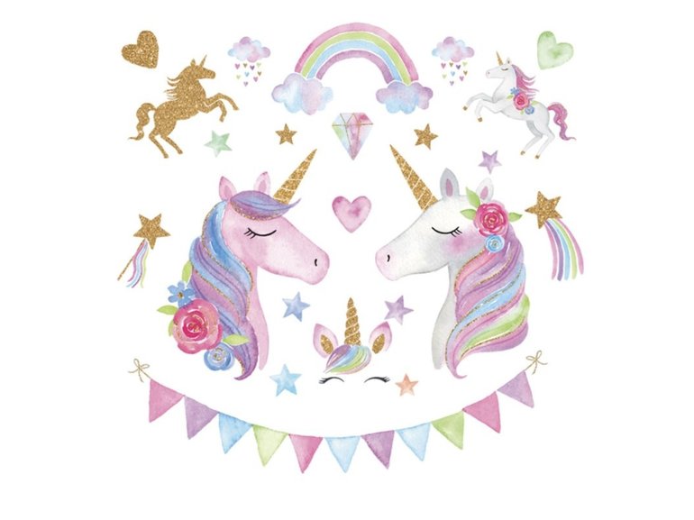 Muursticker unicorn / eenhoorn set kinderkamer