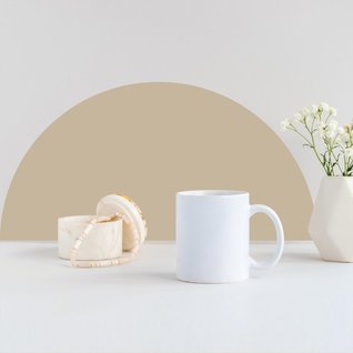 Muursticker halve cirkel groot effen Muursticker halve cirkel groot effen