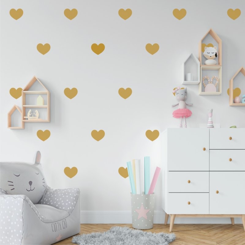 Muursticker hartjes kinderkamer / babykamer