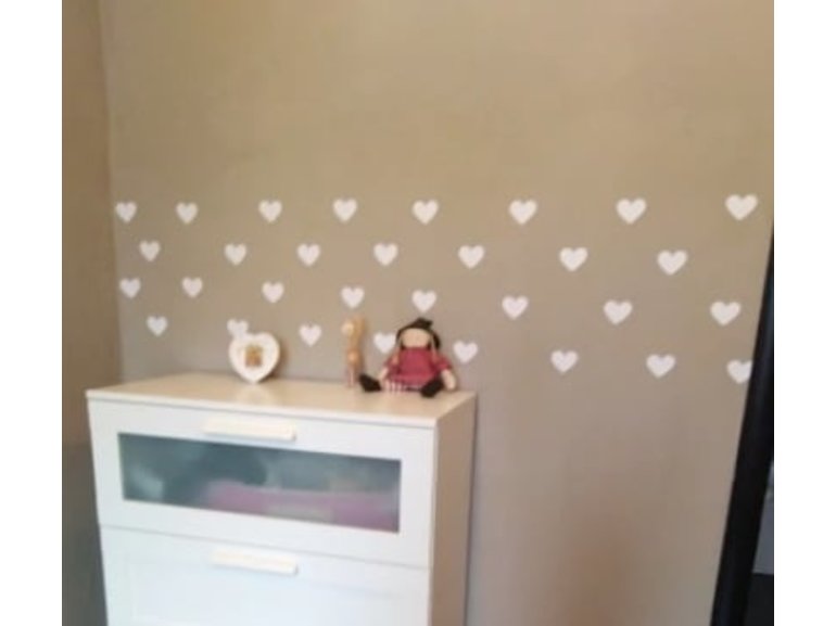 Muursticker hartjes kinderkamer / babykamer