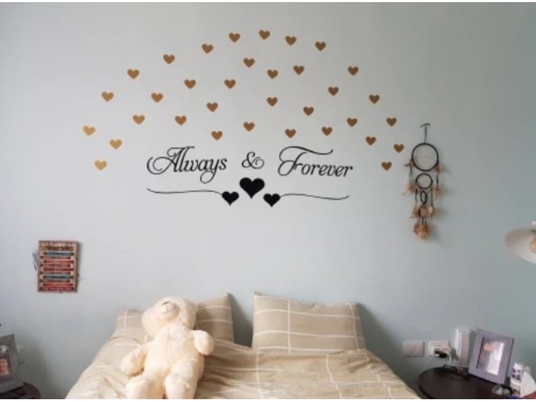 Muursticker hartjes kinderkamer / babykamer