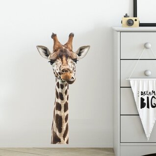 Muursticker jungle giraffe kop kinderkamer