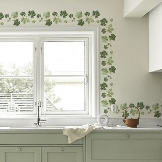 Muursticker groene botanisch  bladeren planten strook