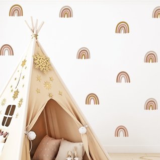 Muurstickers regenbogen 36 stuks - aardse kleuren - boho - kinderkamer - muurstickers Muurstickers regenbogen 36 stuks - aardse kleuren - boho - kinderkamer - muurstickers