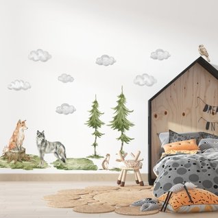 Muursticker boom bosdieren kinderkamer Muursticker boom bosdieren kinderkamer