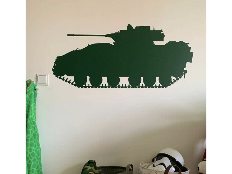 Muursticker leger tank wagen voertuig kinderkamer