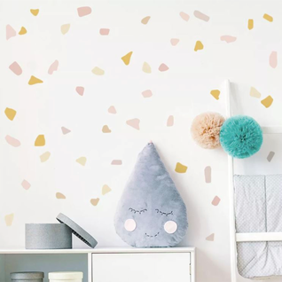 Muursticker patroon terrazzo vlekken kinderkamer (144 stuks) Muursticker patroon terrazzo vlekken kinderkamer (144 stuks)