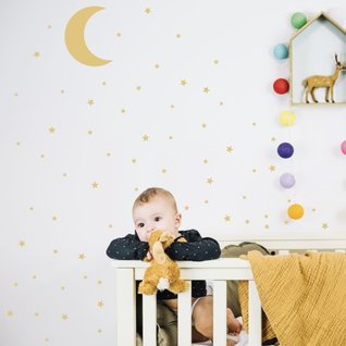 Muursticker maan en sterren kinderkamer XL 40cm Muursticker maan en sterren kinderkamer XL 40cm