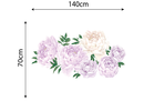 Muursticker bloemen rozen pioen paars XL babykamer