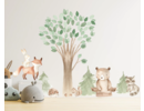 Muursticker boom met bosdieren kinderkamer