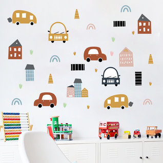 Muursticker auto's kinderkamer Muursticker auto's kinderkamer