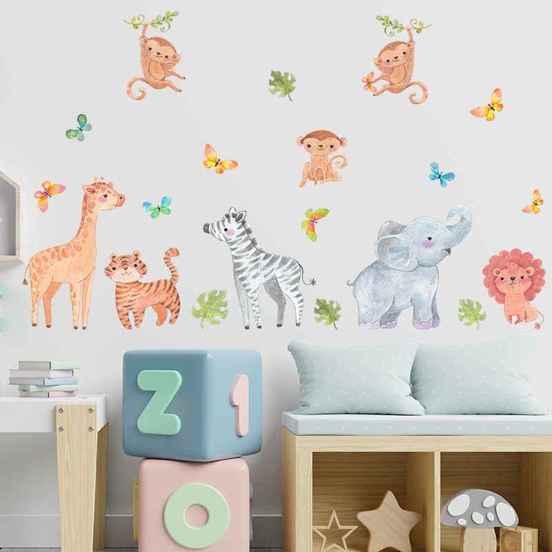 Muursticker Jungle dieren safari kinderkamer