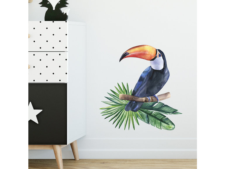 Muursticker toekan jungle kinderkamer