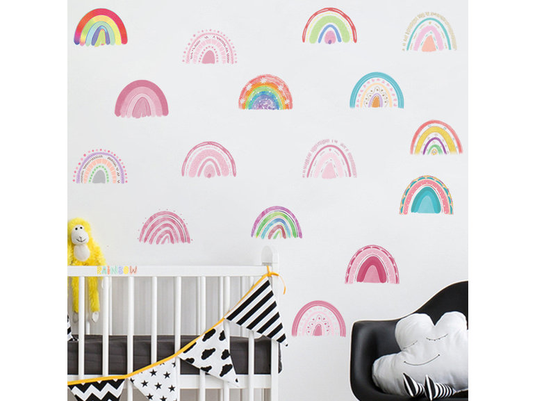 Muursticker regenboogjes kinderkamer