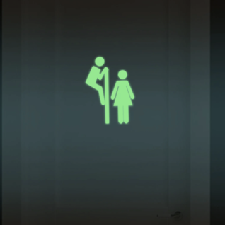 Toilet sticker glow in the dark man - vrouw