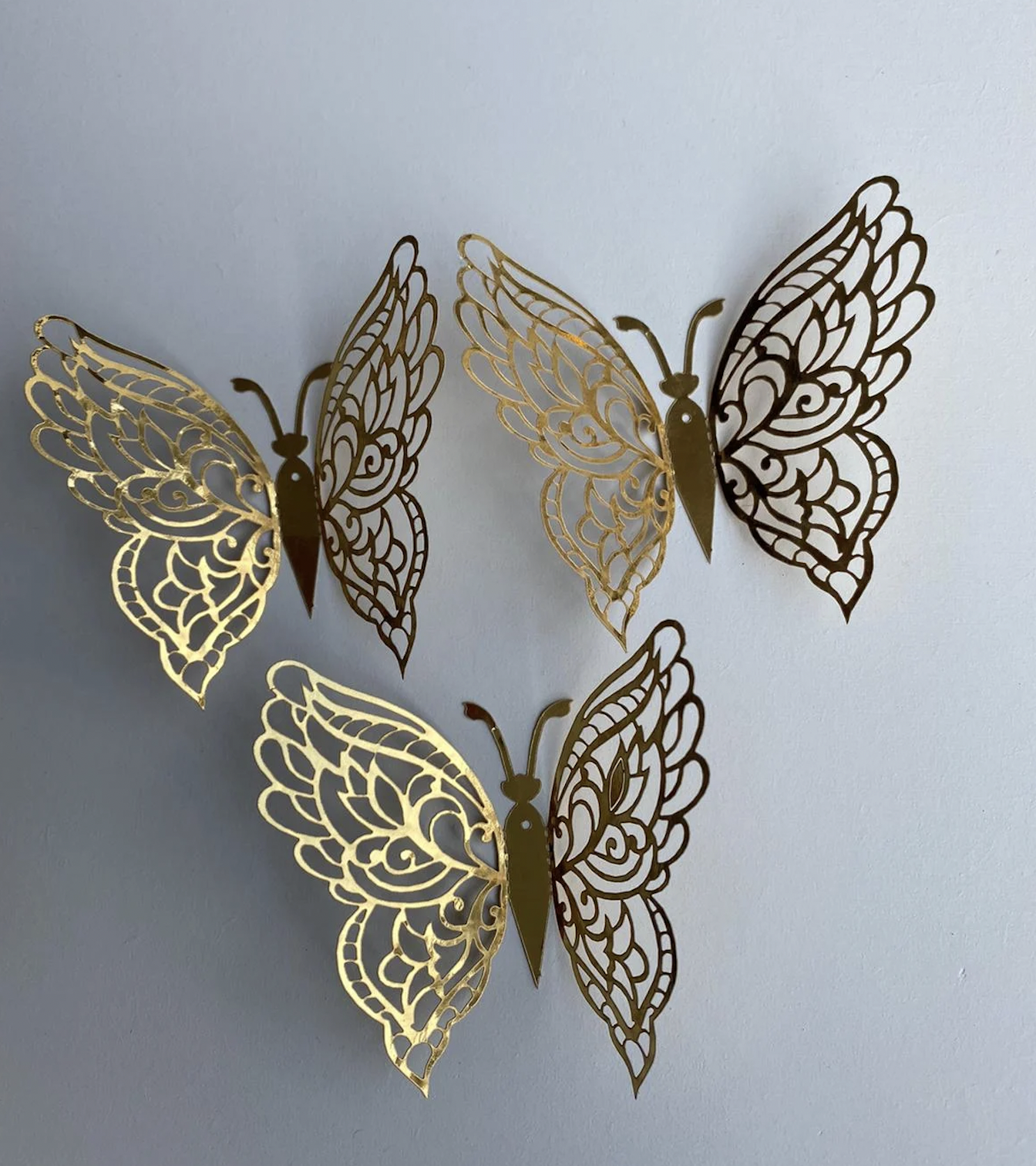 12 stuks  gouden 3d vlinders muurdecoratie (8)
