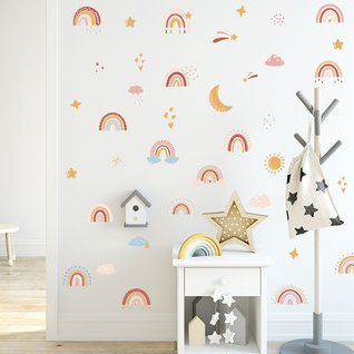 Muursticker regenbogen kinderkamer