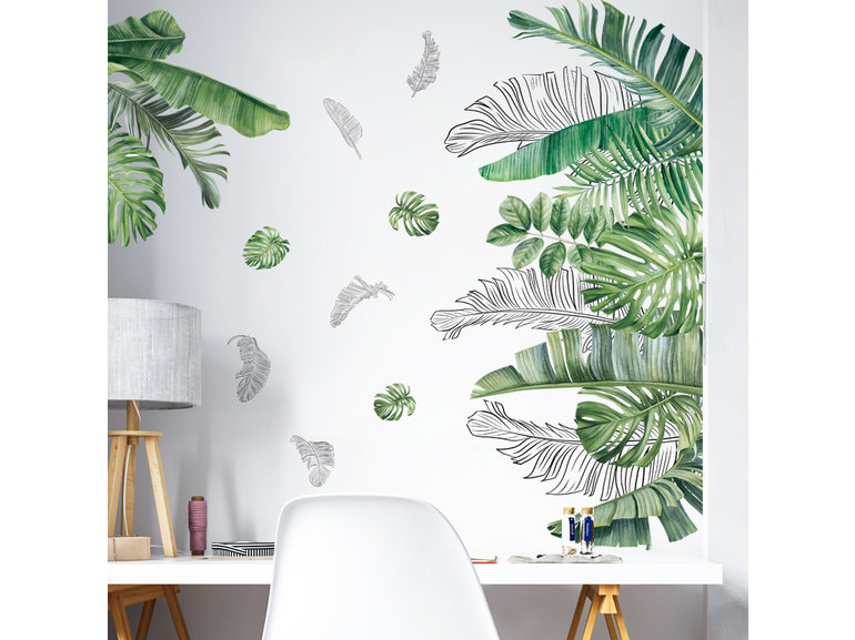 Muursticker jungle tropische planten groene decoratie stickers