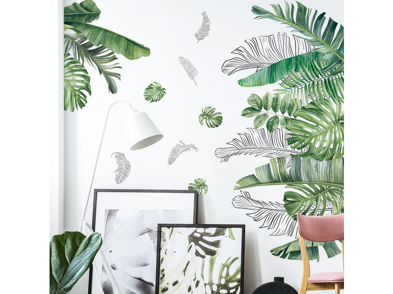 Muursticker jungle tropische planten groene decoratie stickers