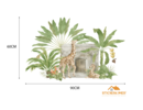 Muursticker Jungle Kinderkamer - Tropische bladeren - Giraf