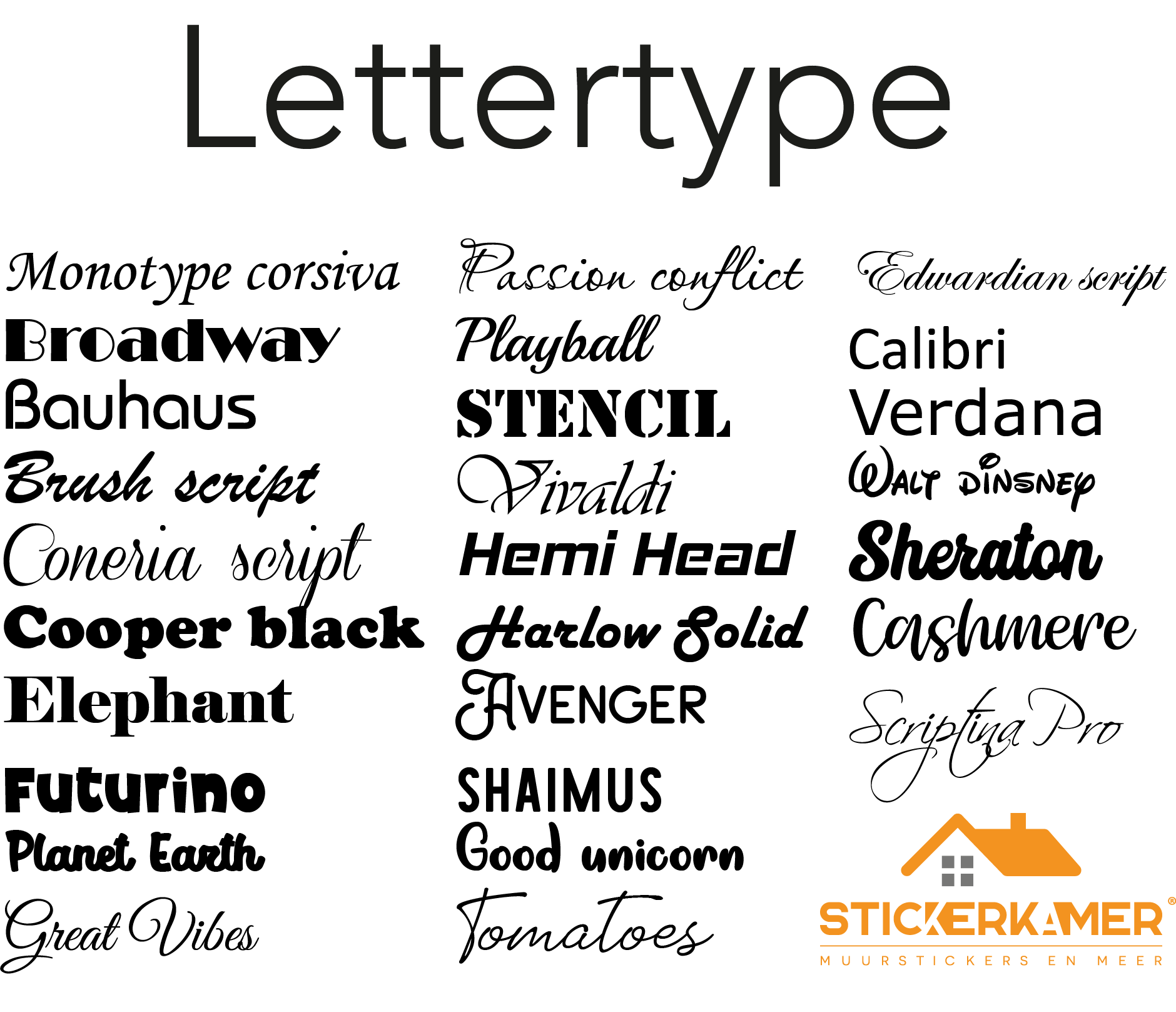 lettertype muursticker