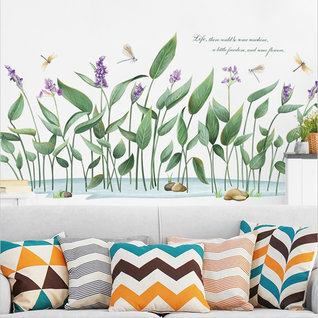 Muursticker planten bloemen libellen Muursticker planten bloemen libellen