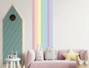 Muursticker regenboog strepen XL kinderkamer