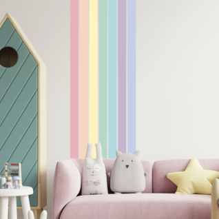 Muursticker regenboog strepen XL kinderkamer