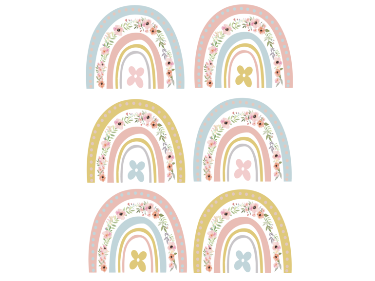 Muursticker mini regenboogjes kinderkamer / babykamer