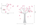 Muursticker boom, tak en uilen roze kinderkamer meisje