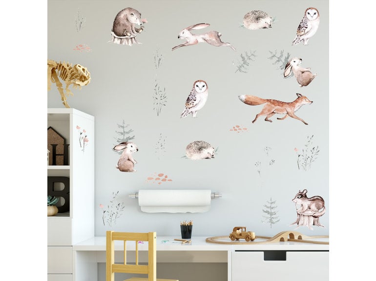 Muursticker dieren in het bos kinderkamer decoratie stickers