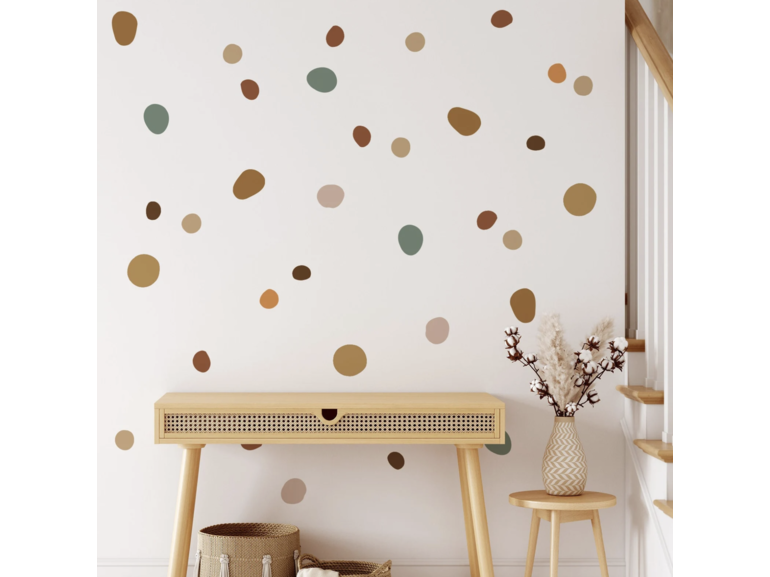 Muursticker boho cirkels polka dots mix kinderkamer