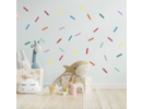 Muursticker streepjes confetti kinderkamer