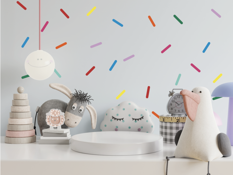 Set van 160 stuks muursticker confetti sprinkels kinderkamer