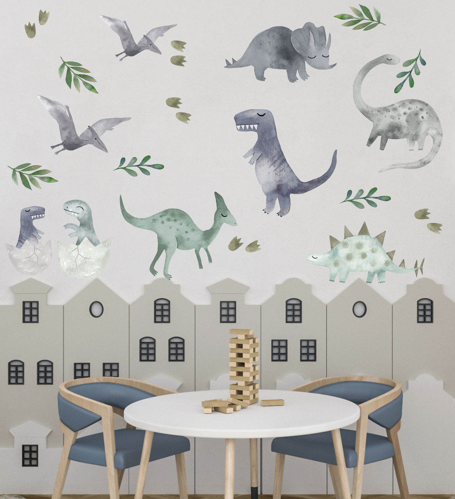 Muursticker dinosaurus kinderkamer jongen