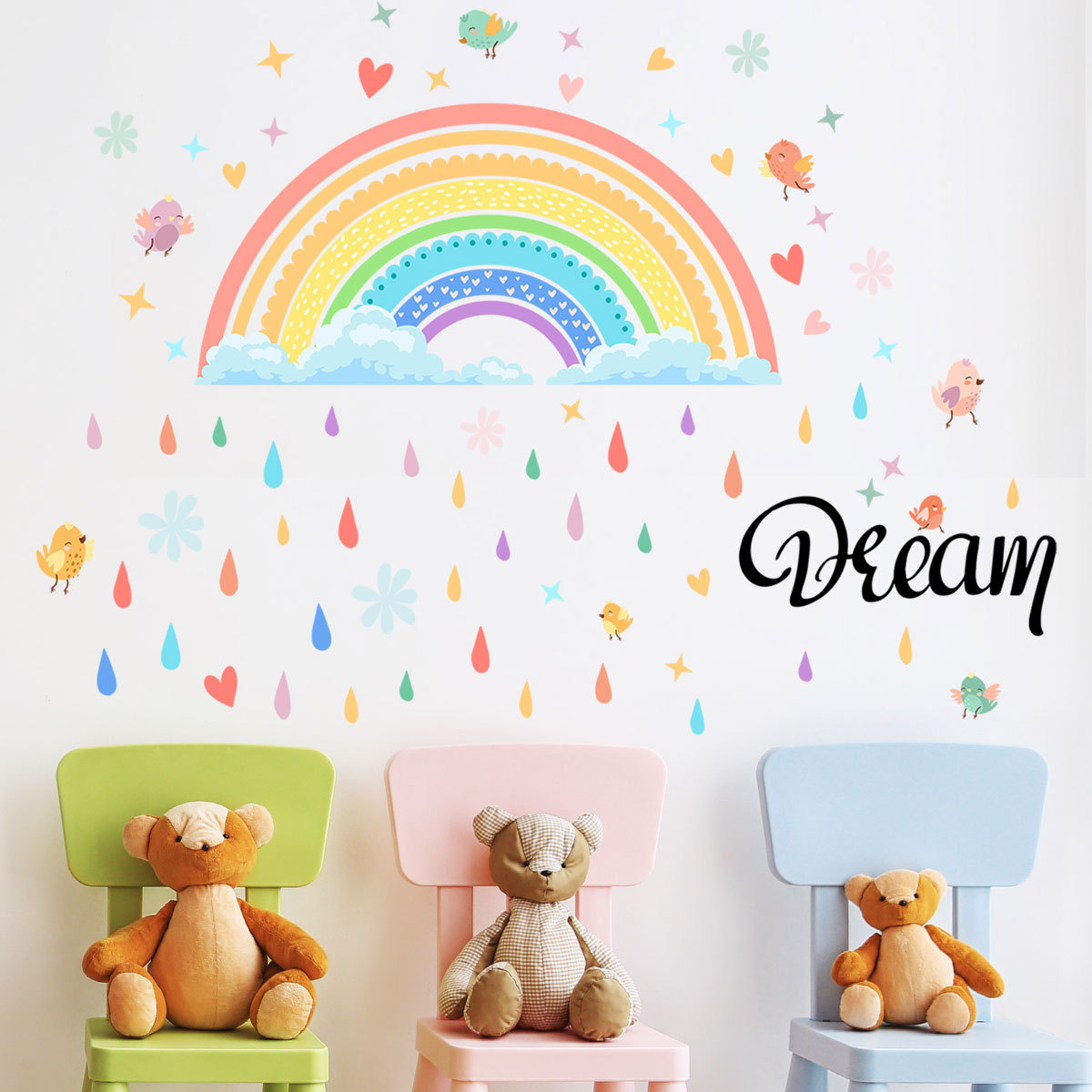 Muursticker kinderkamer regenboog