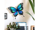 Muursticker wanddecoratie 3d vlinder XL blauw