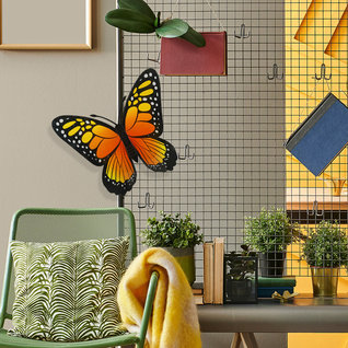 Muursticker wanddecoratie 3d vlinder XL oranje geel Muursticker wanddecoratie 3d vlinder XL oranje geel
