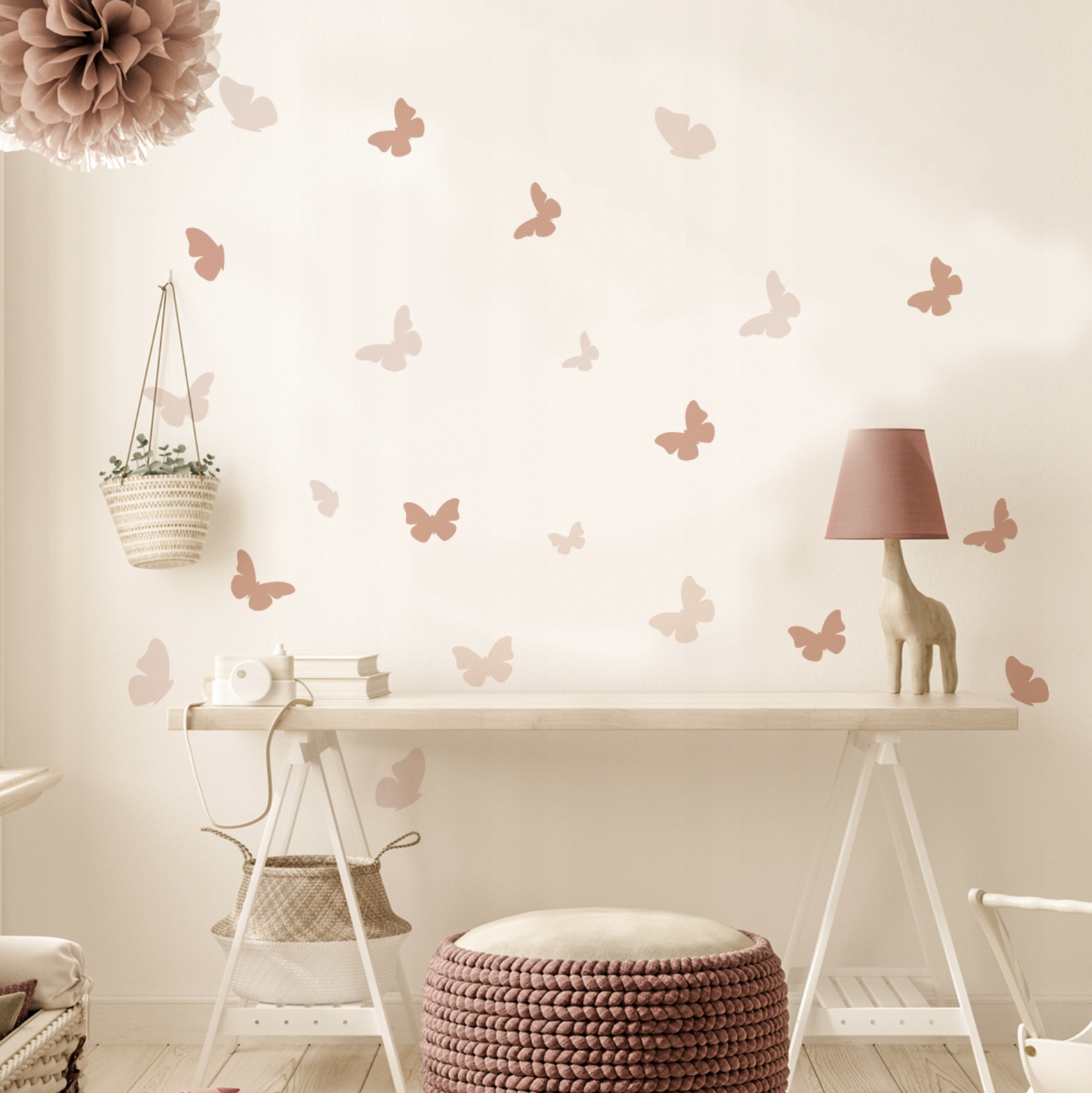 Muursticker vlinders boho stijl kinderkamer