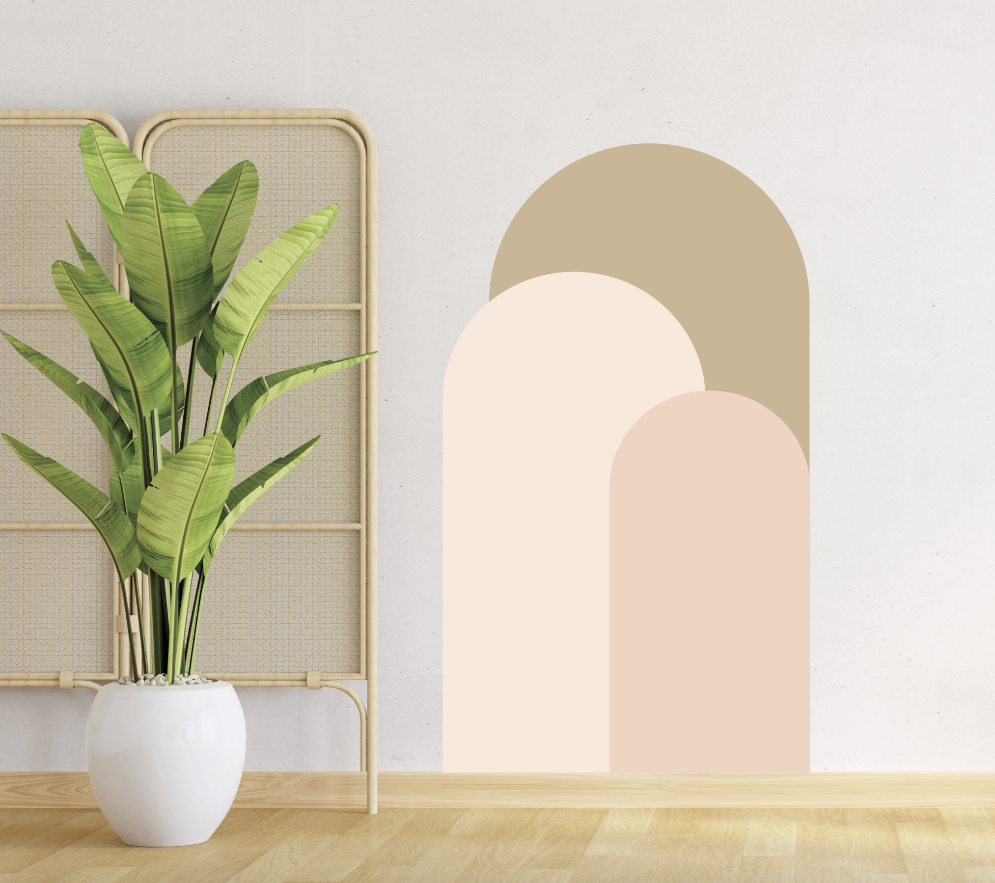 Muursticker minimalistisch boho bogen interieur decoratie