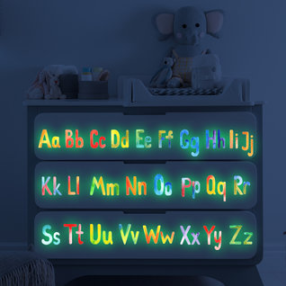 Muursticker glow in the dark letters kinderkamer educatief