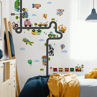Voertuigen mix muurstickers kinderkamer Voertuigen mix muurstickers kinderkamer