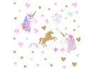 Muursticker unicorn / eenhoorn sticker set kinderkamer meisjes