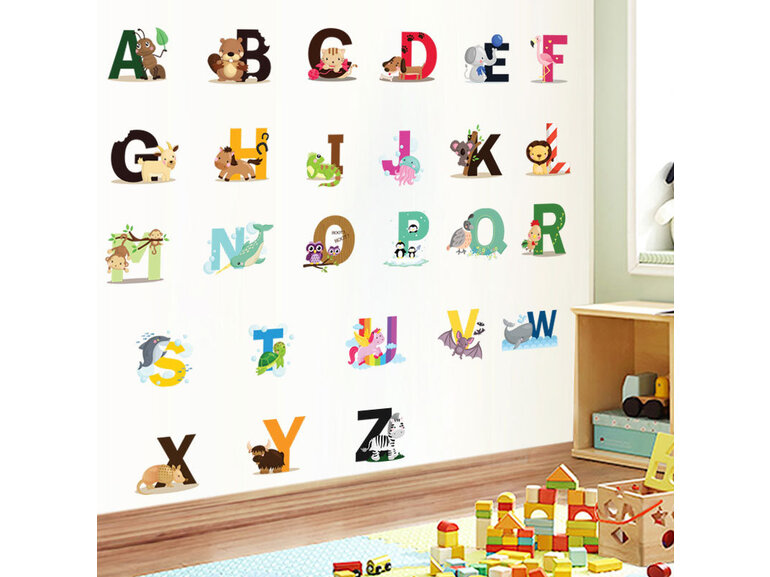 Muursticker alphabet letters (engels) kinderkamer educatief